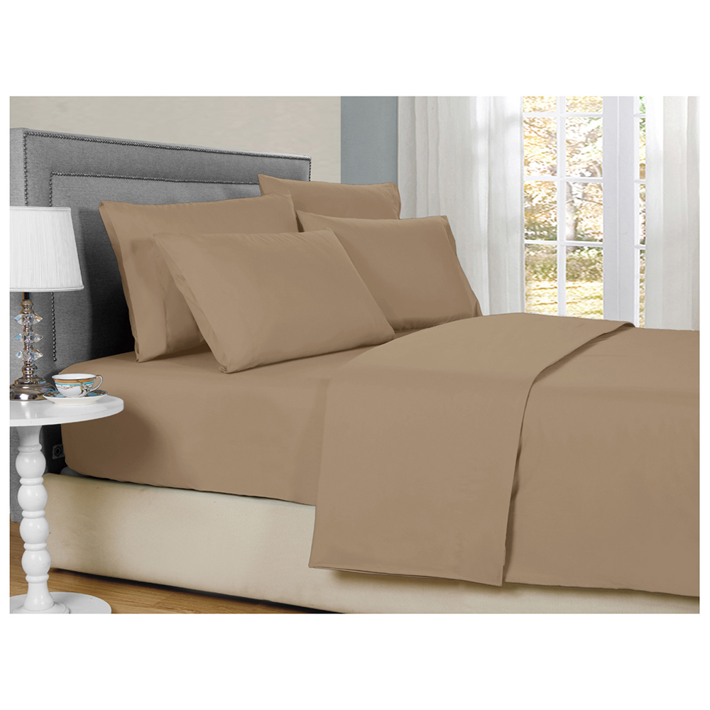 2,000-TC Bamboo Blend 6-Piece Sheet Set with Deep Pockets - Queen - Taupe