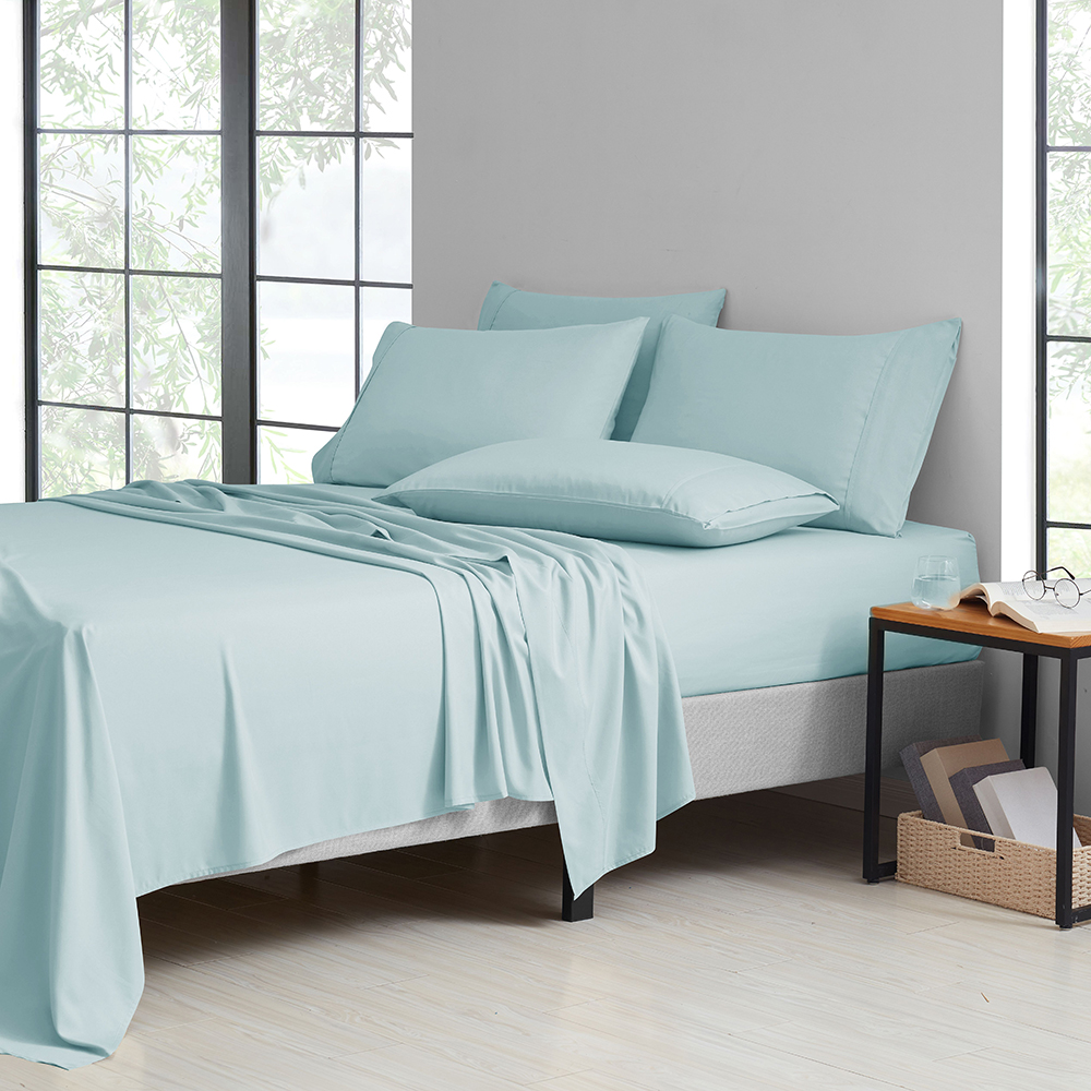 2,000-TC Bamboo Blend 6-Piece Sheet Set with Deep Pockets - King - Aqua