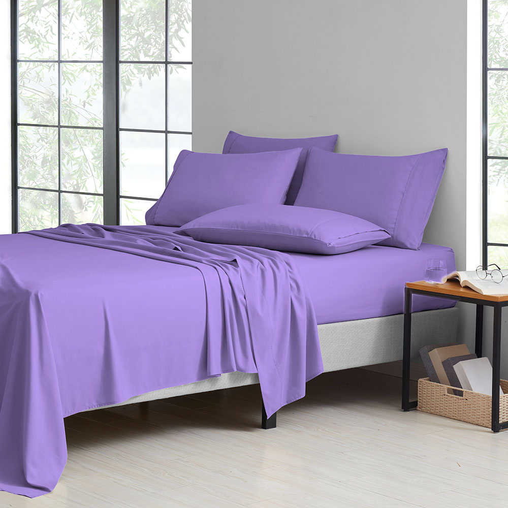 2,000-TC Bamboo Blend 6-Piece Sheet Set with Deep Pockets - King - Periwinkle