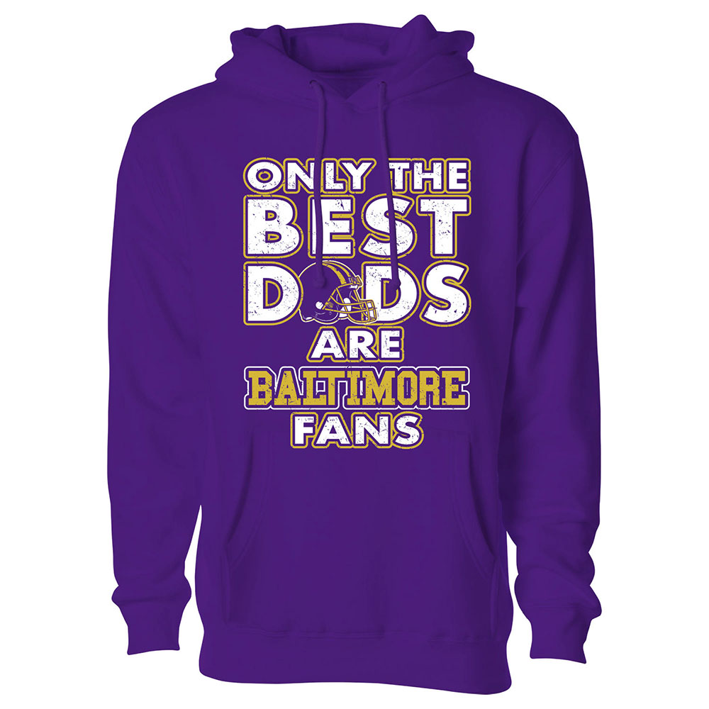 Men's Only The Best Dads Football Fan Pull Over Hoodie - Baltimore - Purple / S