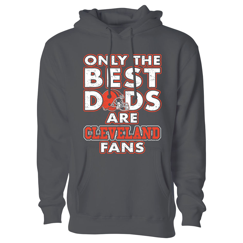 Men's Only The Best Dads Football Fan Pull Over Hoodie - Cleveland - Charcoal / M