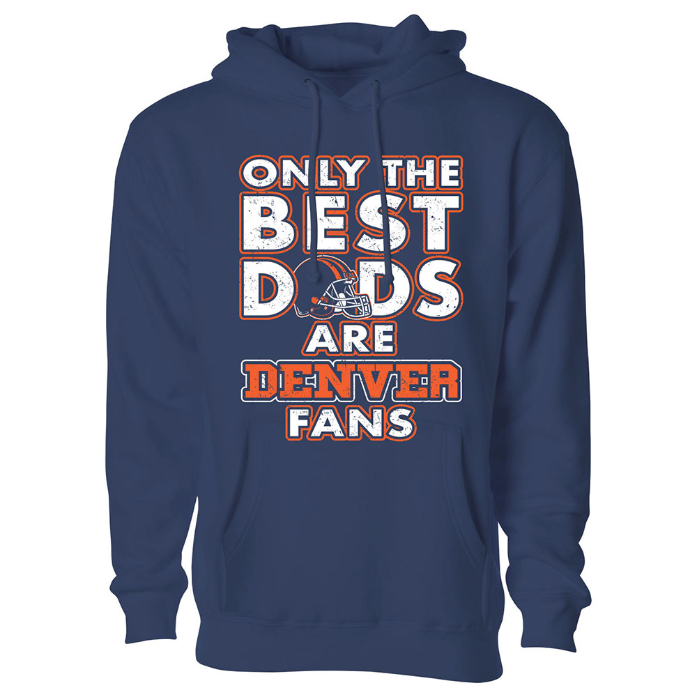 Men's Only The Best Dads Football Fan Pull Over Hoodie - Denver - Navy / 2XL