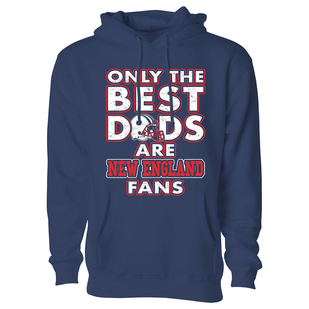 Men's Only The Best Dads Football Fan Pull Over Hoodie - New England - Navy / XL