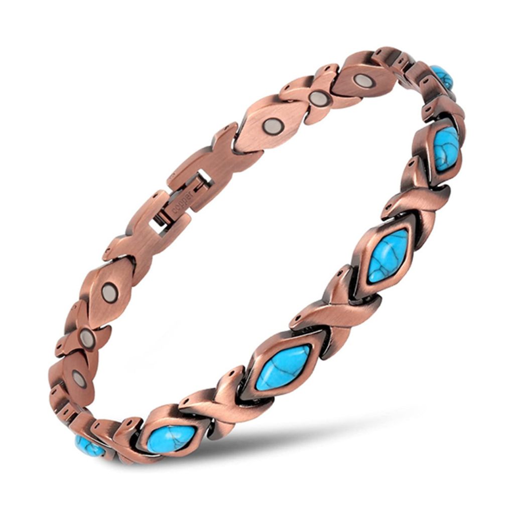 Photos - Bracelet Two Elephants Magnetic Energy Therapy Pain Relief Copper  - Blue TI-PENWCB-BLU