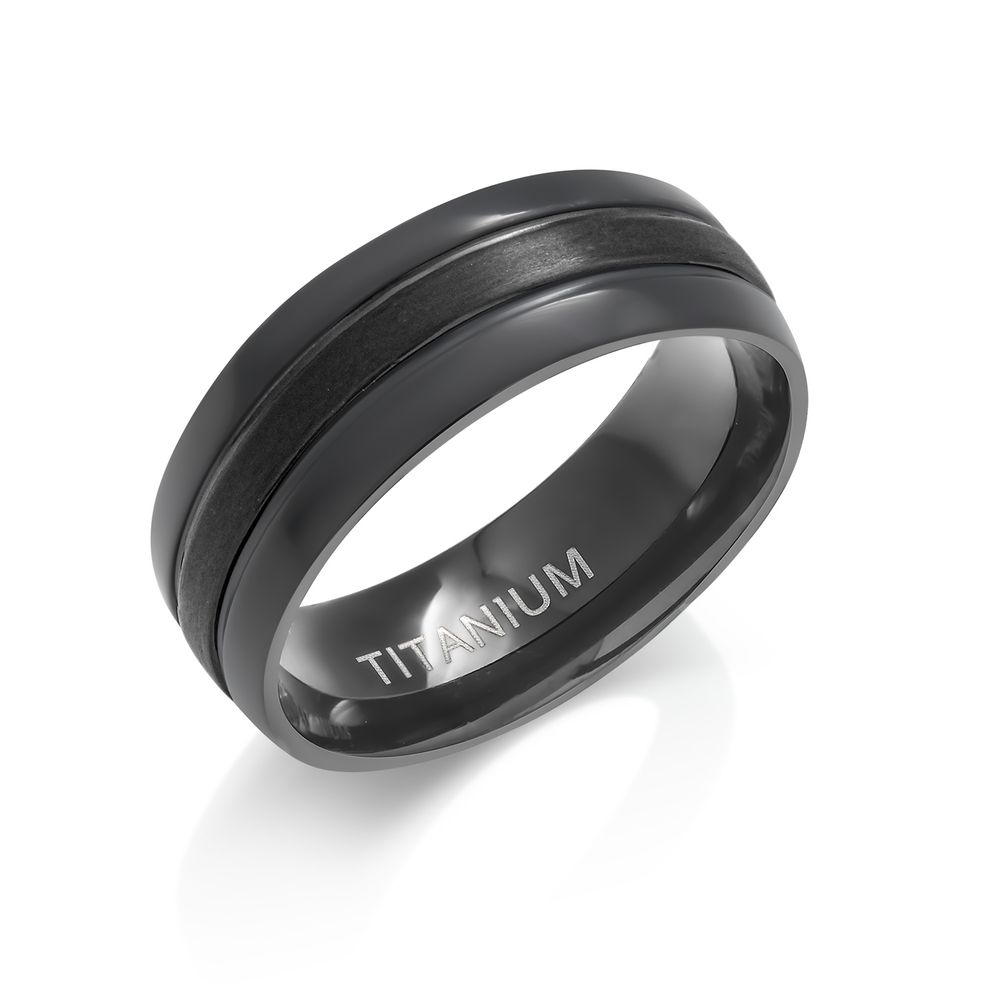 Titanium Comfort Fit Band  DOUBLE LINED SIZE 8