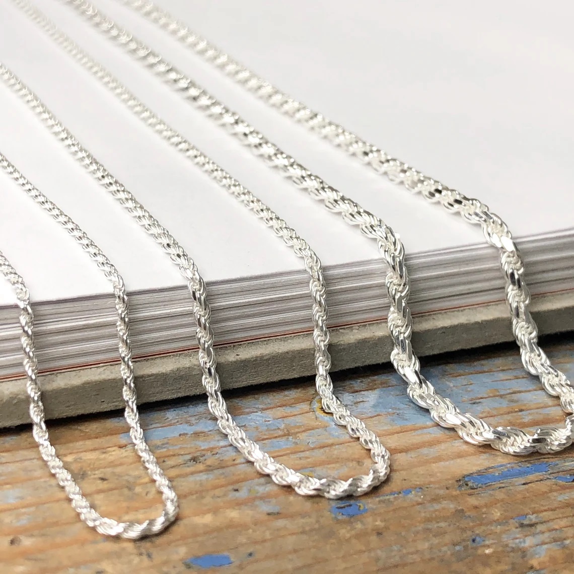 .925 Sterling Silver 3mm Rope Chain - SSROPE3MM24''