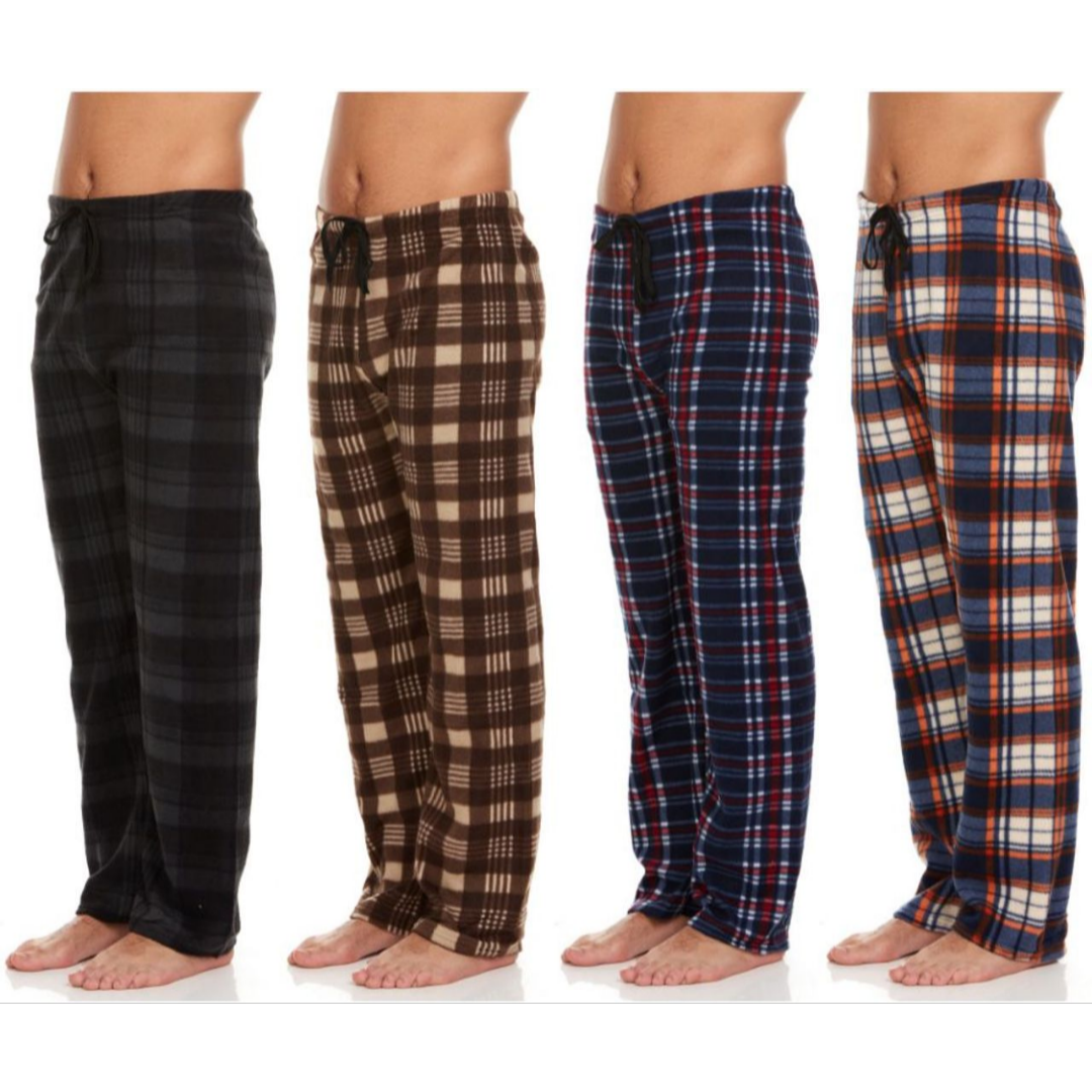 Men's Micro Fleece Pajama Pants (4-Pack) - Small