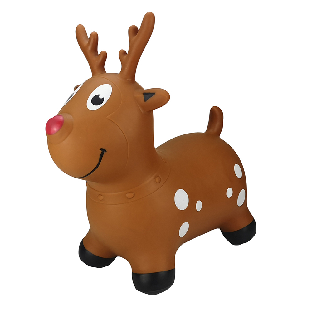BounceZiez™ Inflatable Bouncing Animal Hoppers with Hand Pump - Brown Reindeer-image-SKU4342827