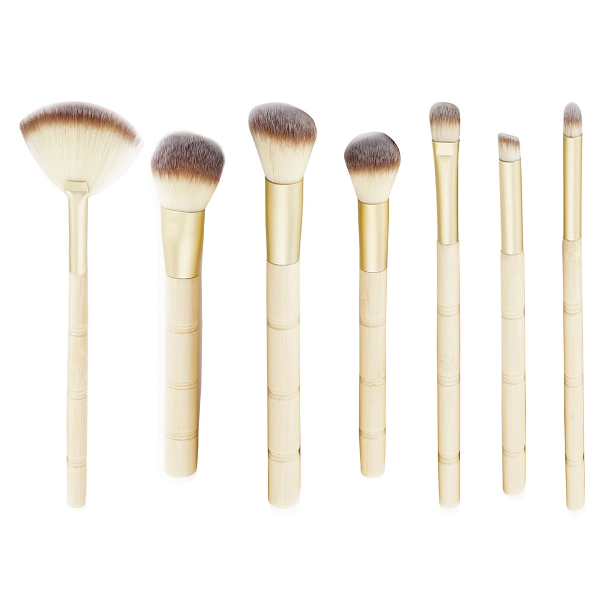 Photos - Makeup Brush / Sponge La-Santee 7-Piece Professional Abstract Everyday Use Makeup Brush Set - Wood LS-BEDBMC