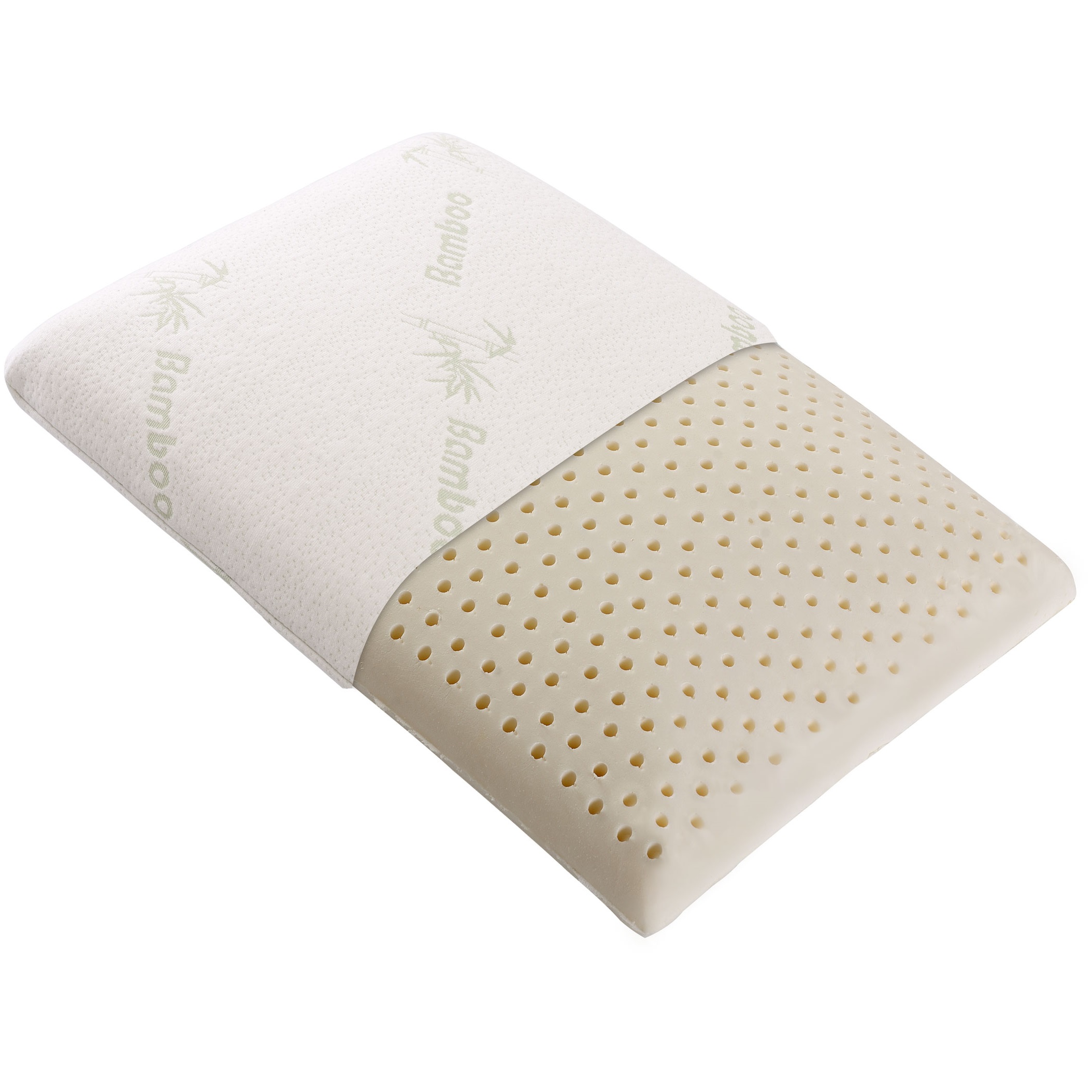 Cheer Collection Hypoallergenic Foam Pillow with Bamboo Cover - Round