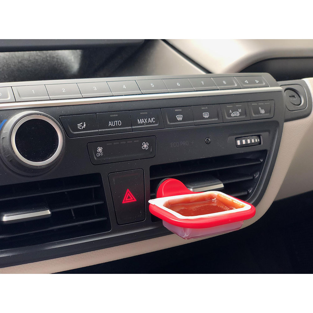 Dipping-on-the-Go Sauce Holder for Car Air Vent - Red Sauce Holder