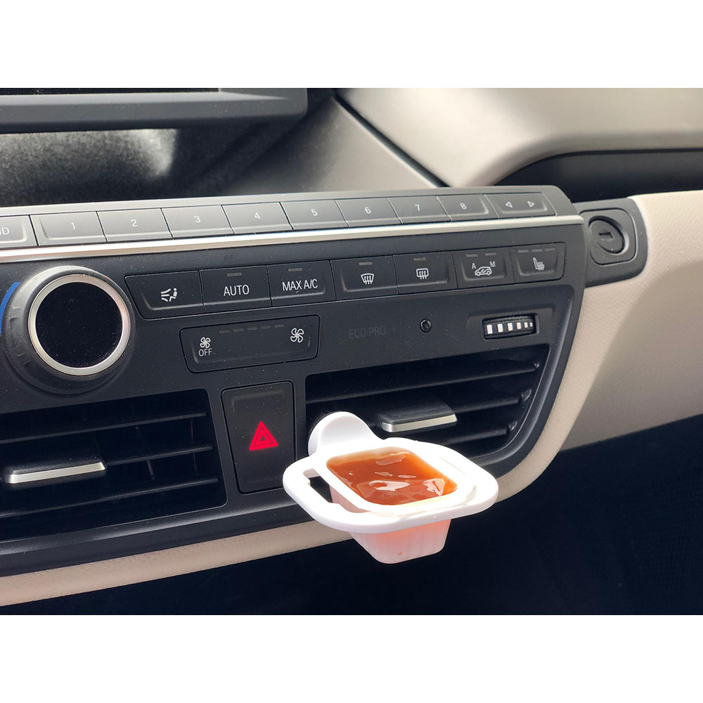Dipping-on-the-Go Sauce Holder for Car Air Vent - White Sauce Holder