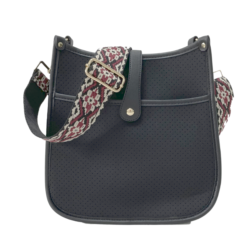 Neoprene Courier Choose Your Strap  Black  Blush Leopard