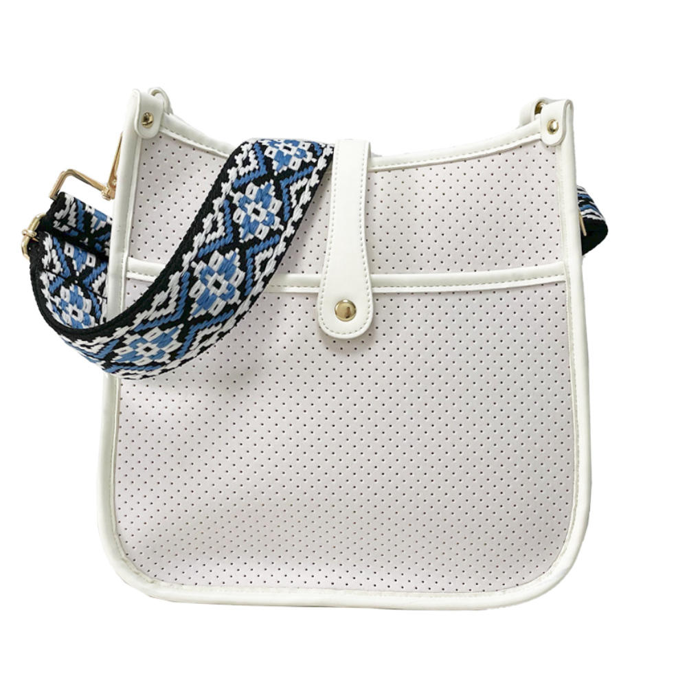 Neoprene Courier Choose Your Strap  White  Gray Lepard
