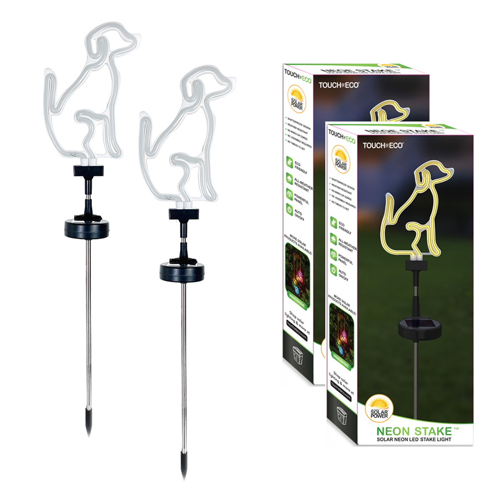 Touch of Eco® Neon Stake™ Solar LED Stake Light (2-Pack) - Solar Stake Light- Dog 2 Pack