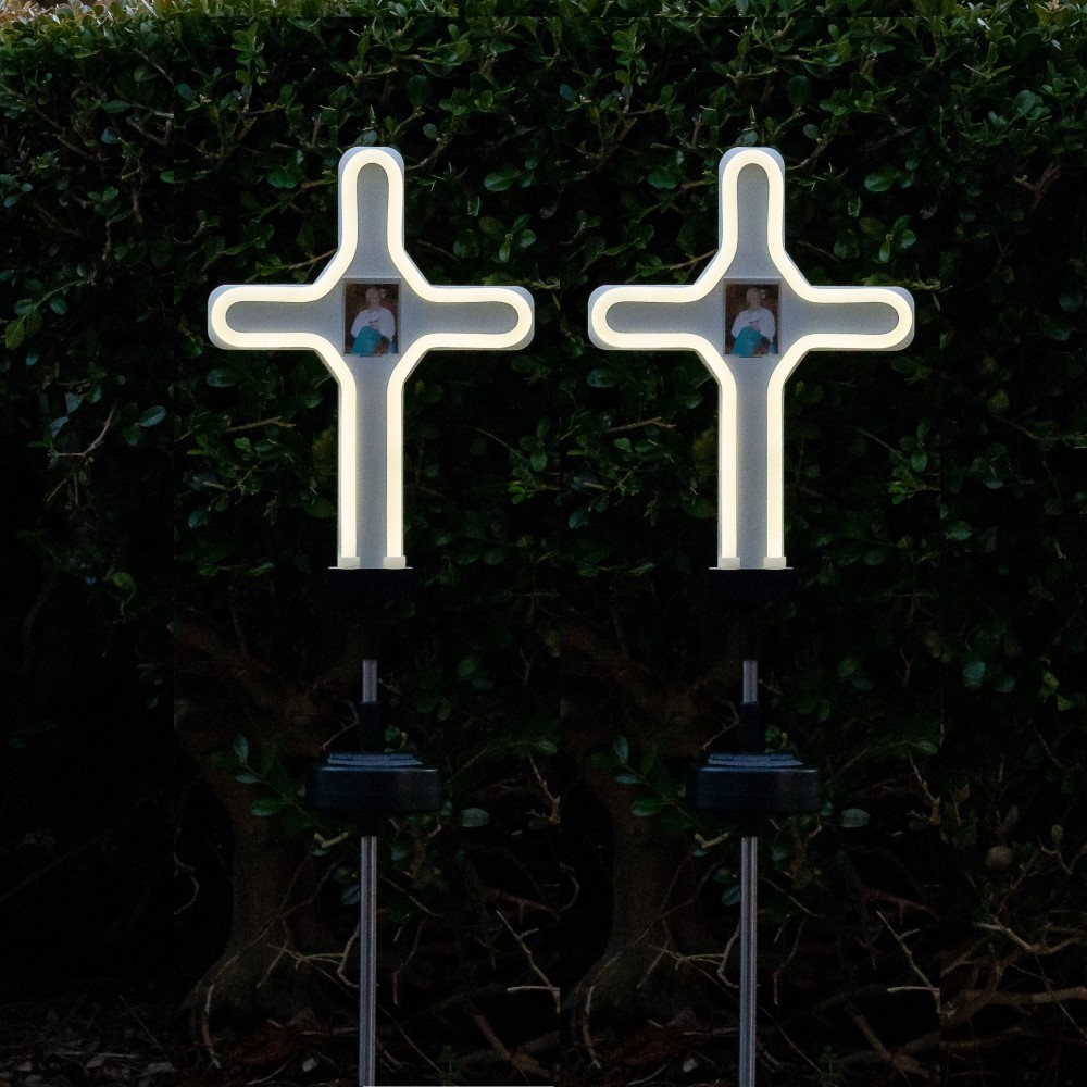 Touch of Eco® Neon Stake™ Solar LED Stake Light (2-Pack) - Solar Stake Light- Cross 2 Pack