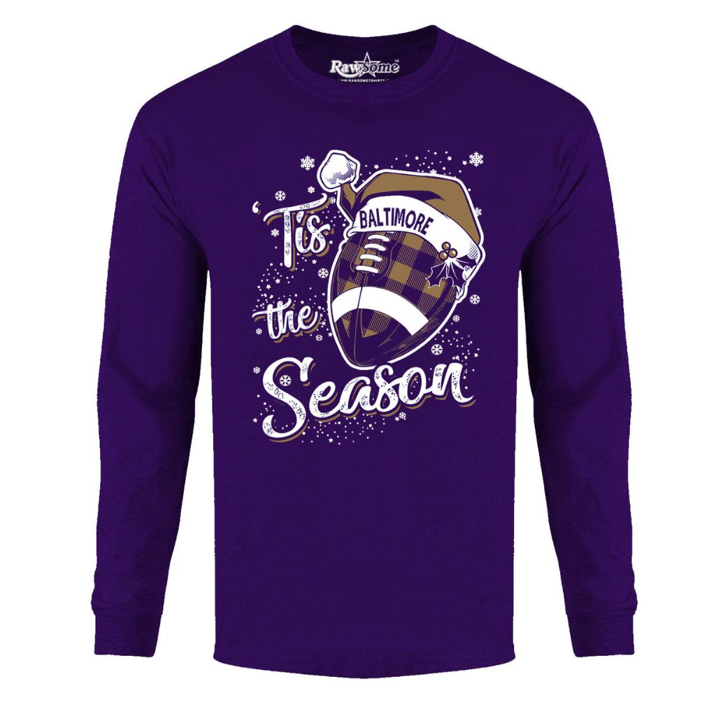 Men's 'Tis the Season' Football Team Long Sleeve Shirt - Medium - Baltimore-image-SKU4530180