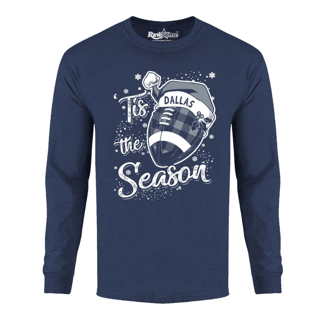 Men's 'Tis the Season' Football Team Long Sleeve Shirt - Large - Dallas
