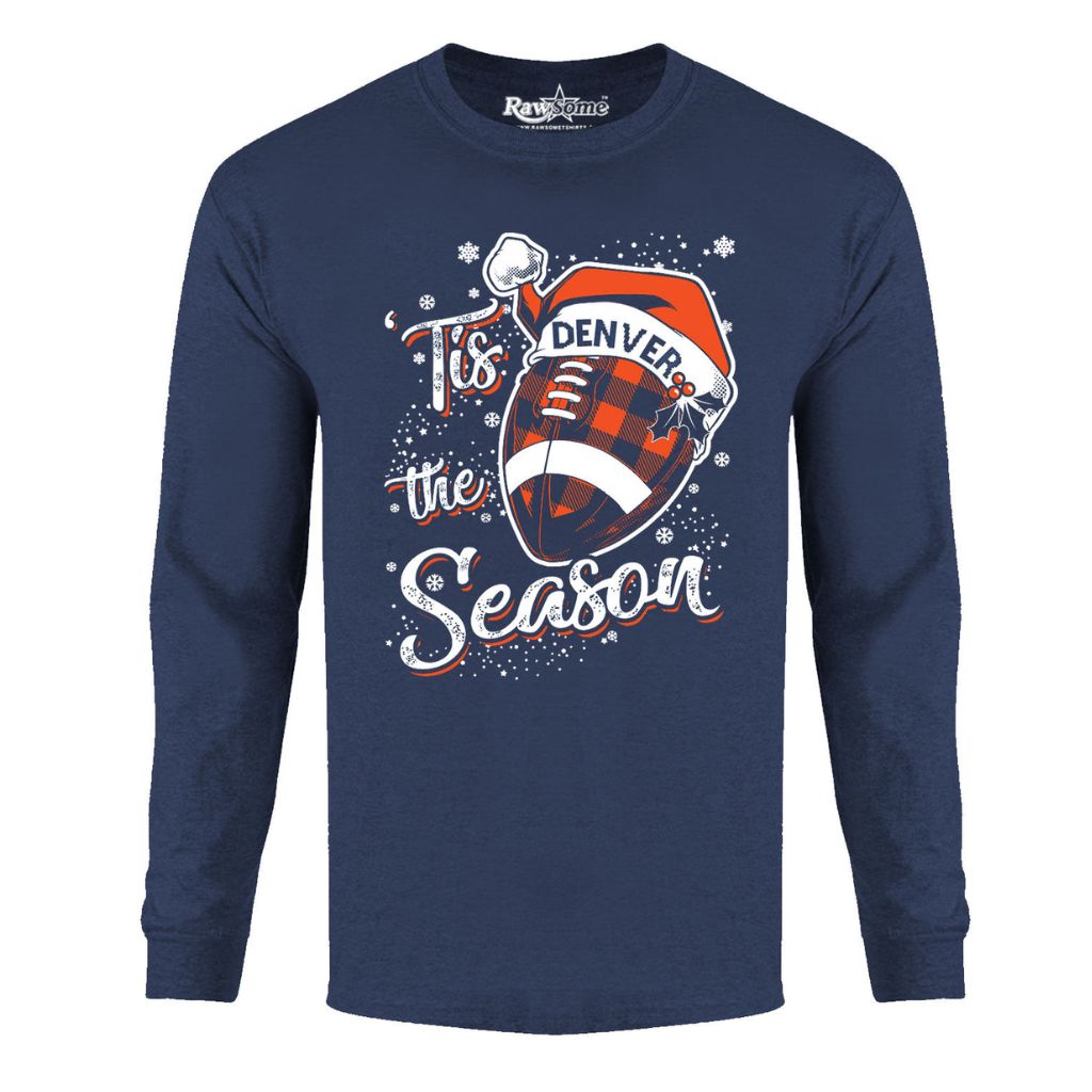 Men's 'Tis the Season' Football Team Long Sleeve Shirt - Large - Denver