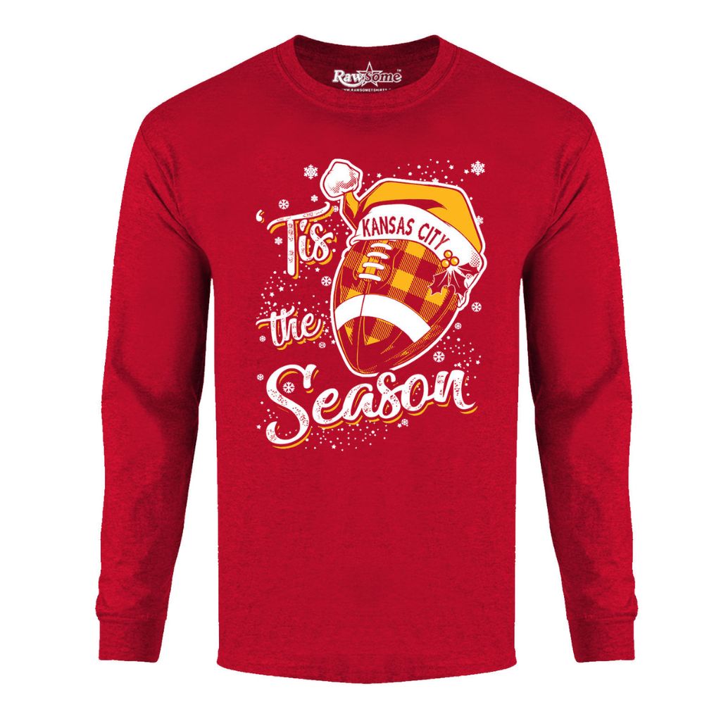 Men's 'Tis the Season' Football Team Long Sleeve Shirt - Small - Kansas City