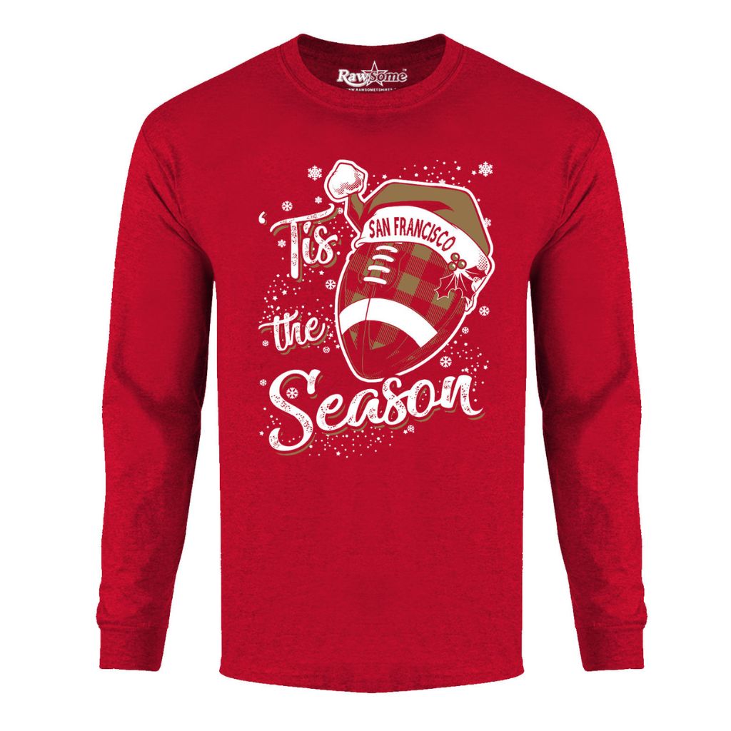 Men's 'Tis the Season' Football Team Long Sleeve Shirt - Large - San Francisco