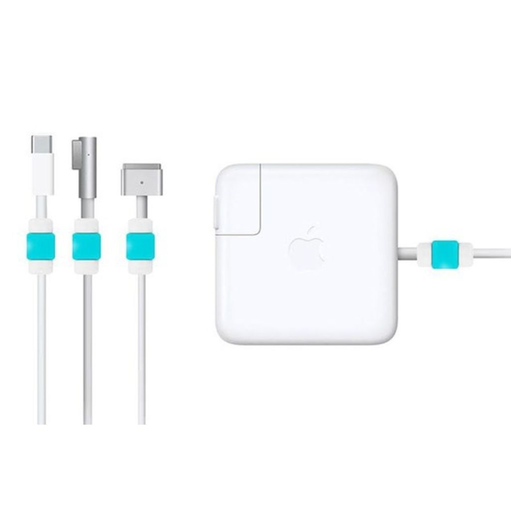 Cable Protectors for Apple MacBook Chargers 6Pack  Aqua Blue