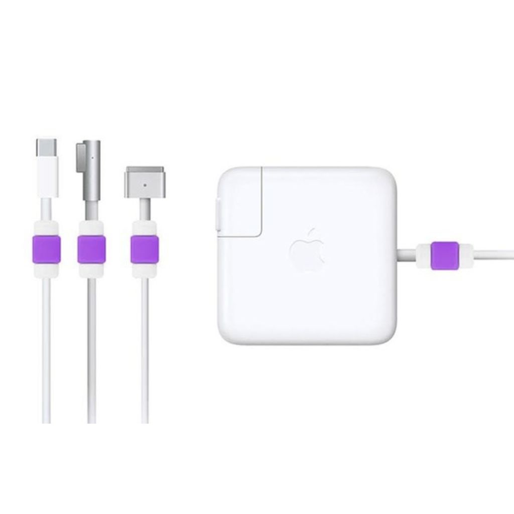 Cable Protectors for Apple MacBook Chargers 6Pack  Purple