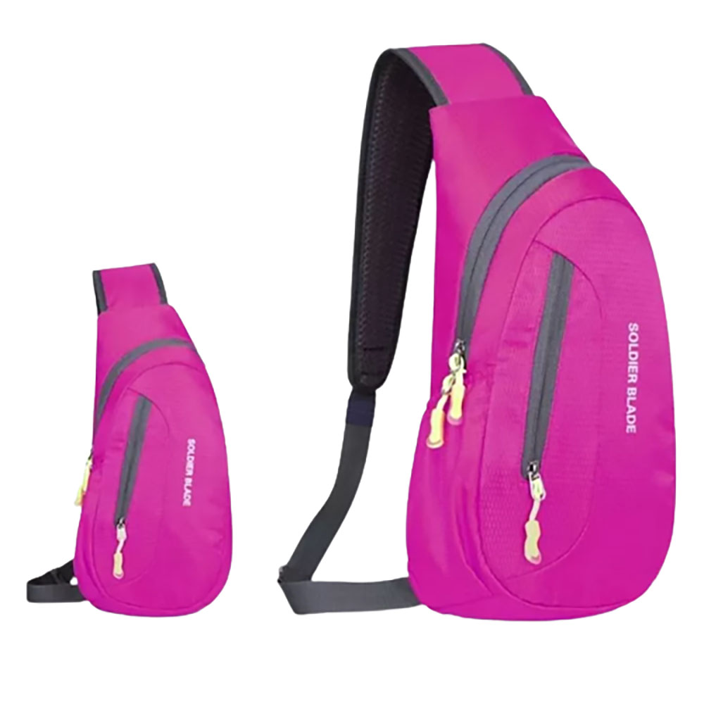 Waterproof Sling Bag Shoulder Backpack with Adjustable Strap - Pink-image-SKU4618381