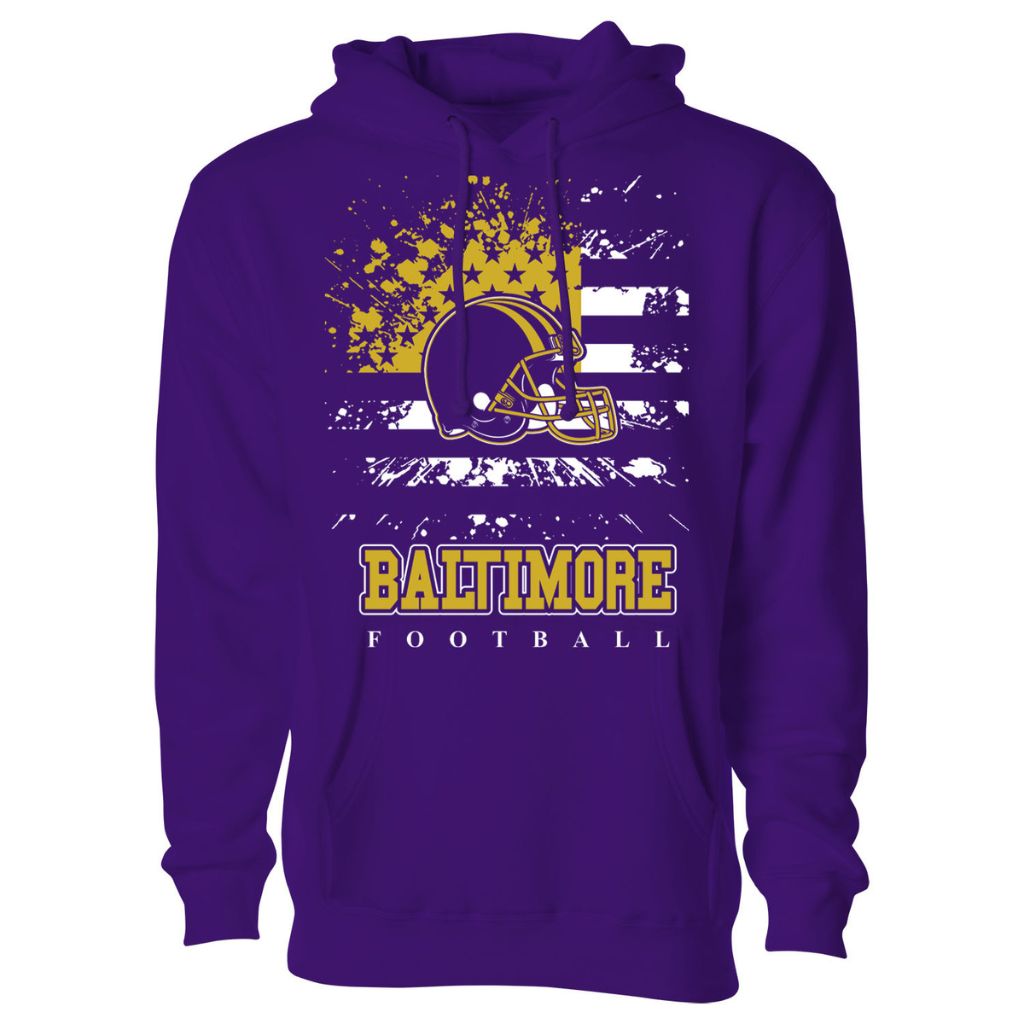 Women's Star-Spangled Football Pullover Hoodie - 2X-Large - Baltimore