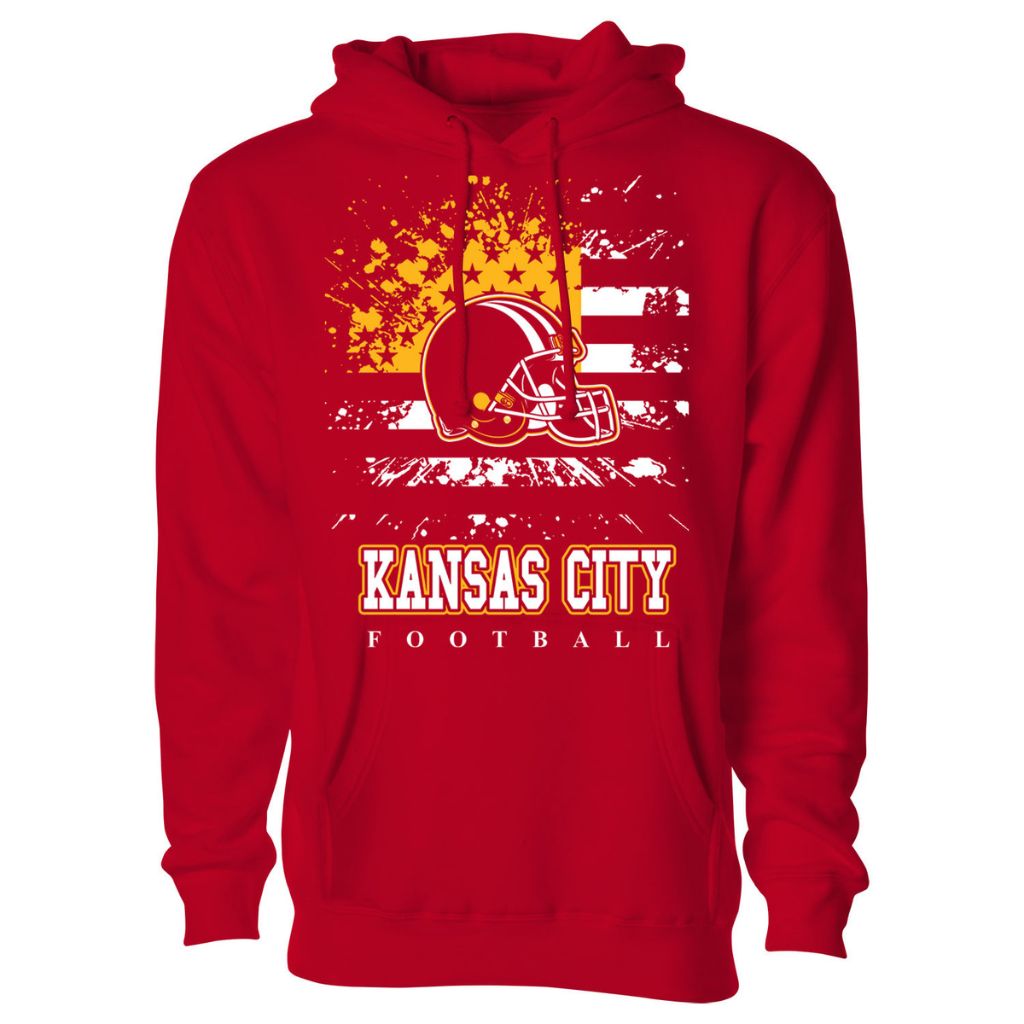 Women's Star-Spangled Football Pullover Hoodie - Small - Kansas City