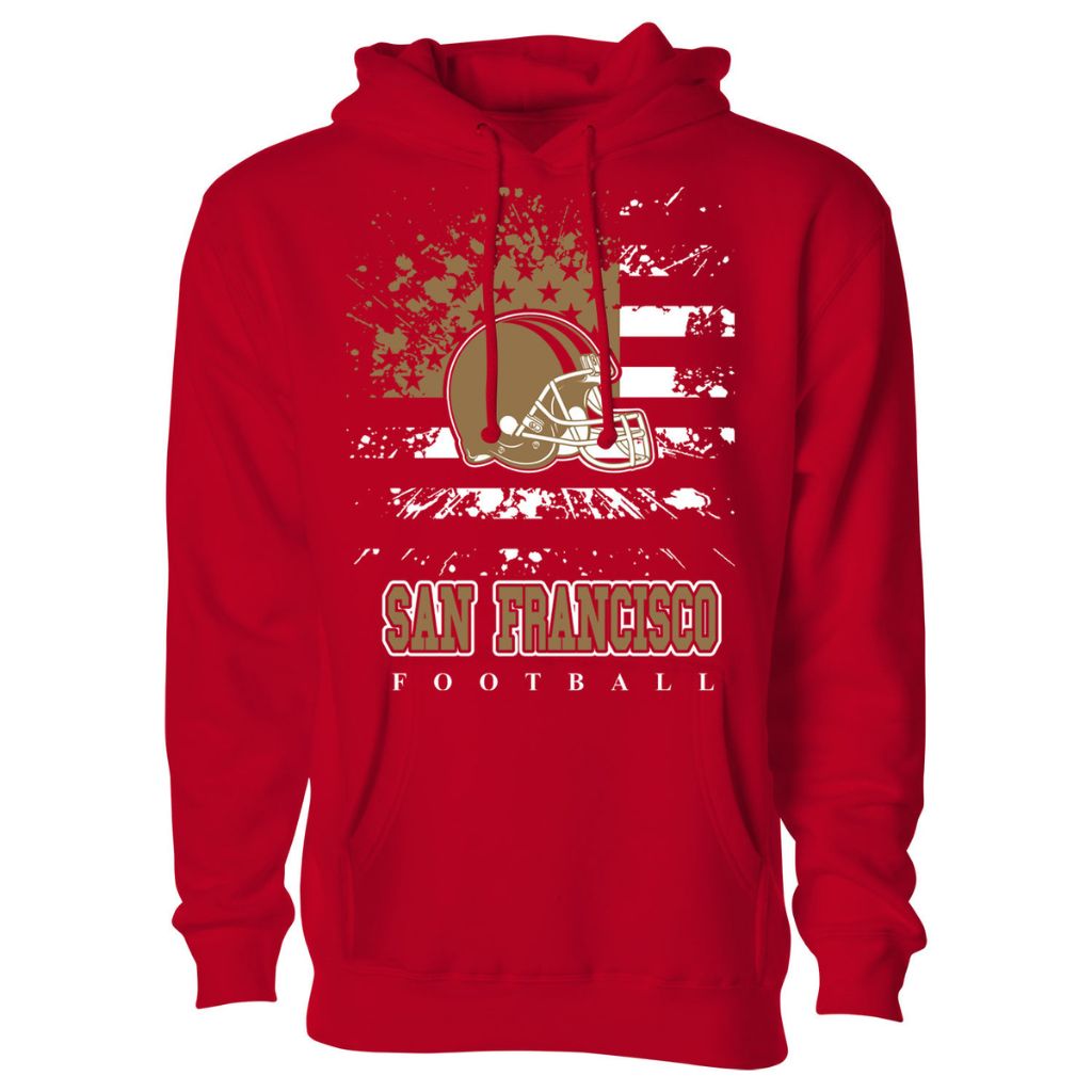 Women's Star-Spangled Football Pullover Hoodie - Small - San Francisco