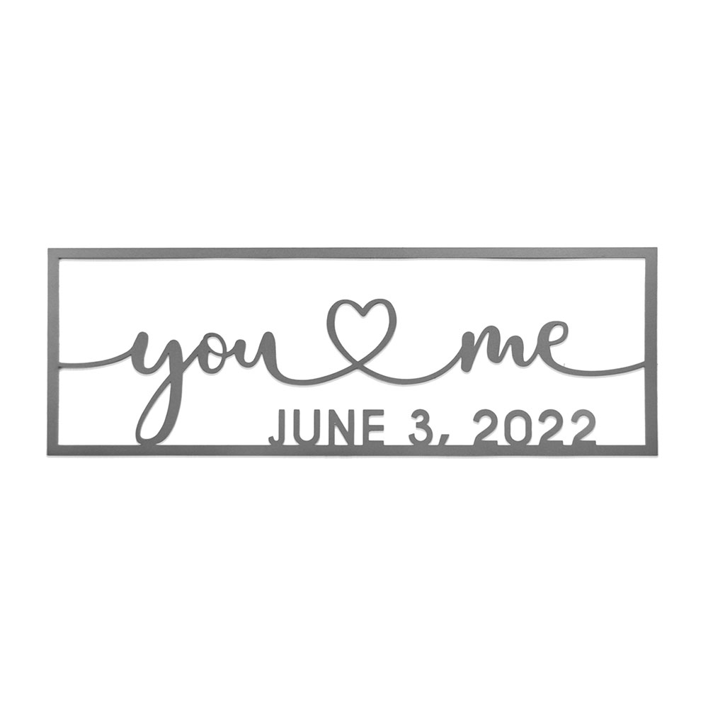Personalized You  Me Metal Sign  you heart me  24 inch
