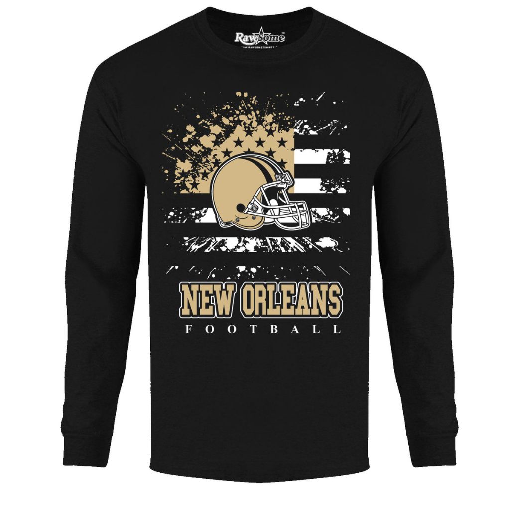 Men's Star-Spangled Football Long-Sleeve Shirts - X-Large - New Orleans
