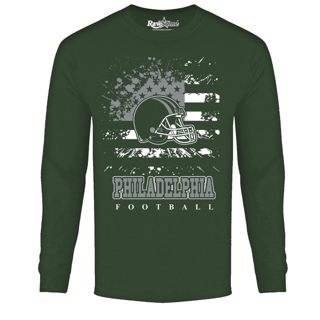 Men's Star-Spangled Football Long-Sleeve Shirts - Large - Philadelphia