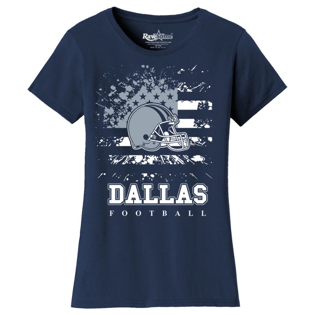 Women's Star-Spangled Football Short-Sleeve T-Shirts - 2X-Large - Dallas