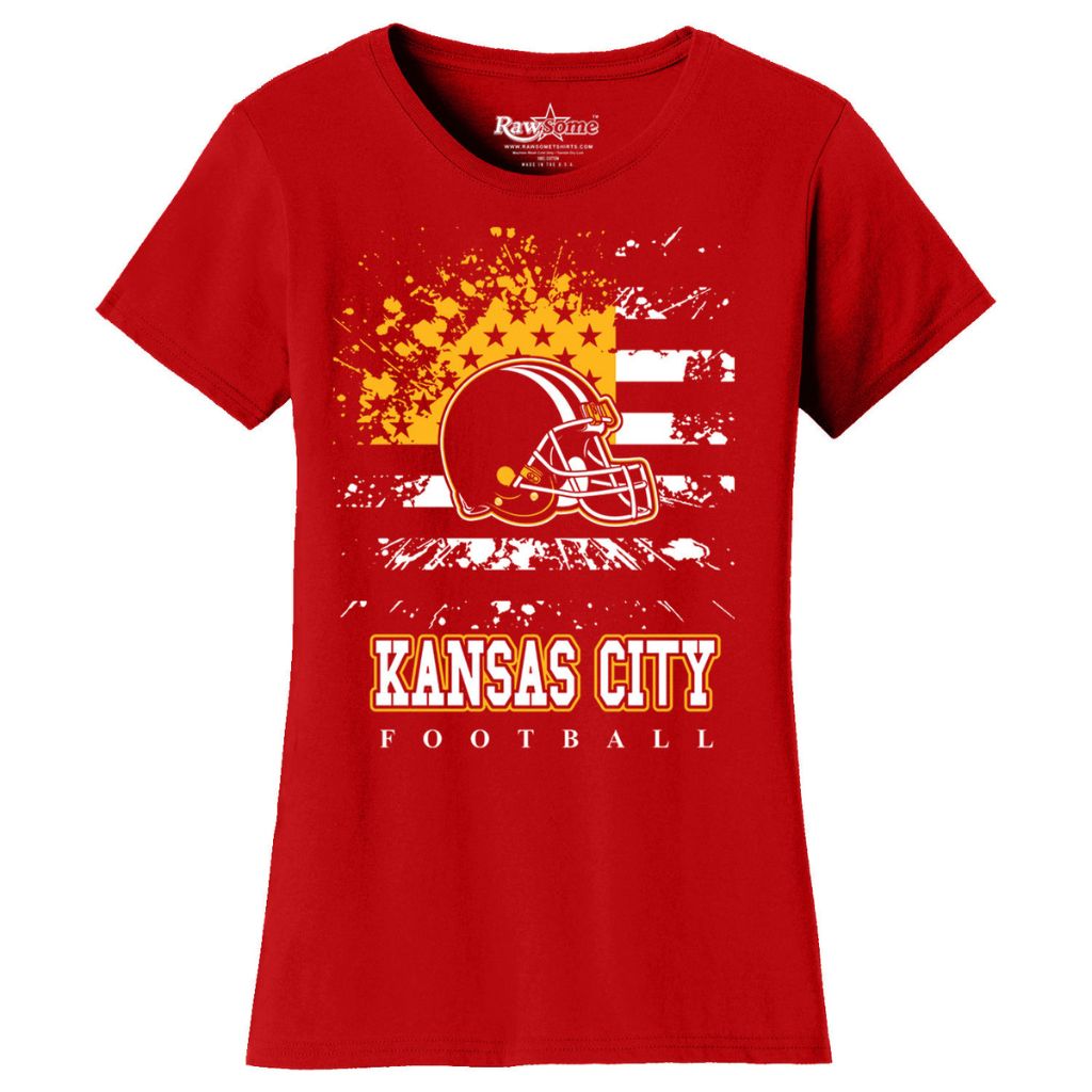 Women's Star-Spangled Football Short-Sleeve T-Shirts - Small - Kansas City