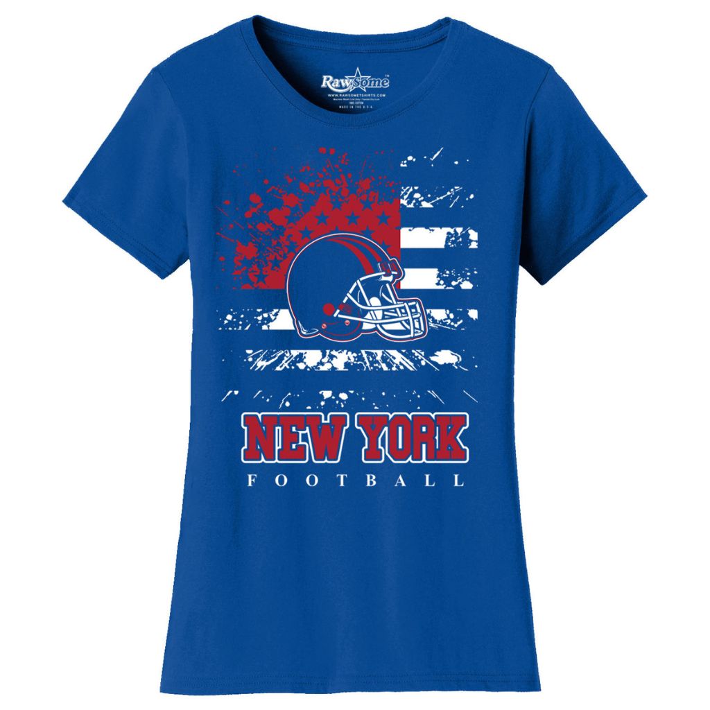 Women's Star-Spangled Football Short-Sleeve T-Shirts - Large - New York