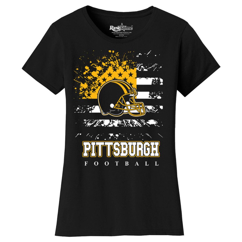 Women's Star-Spangled Football Short-Sleeve T-Shirts - Small - Pittsburgh
