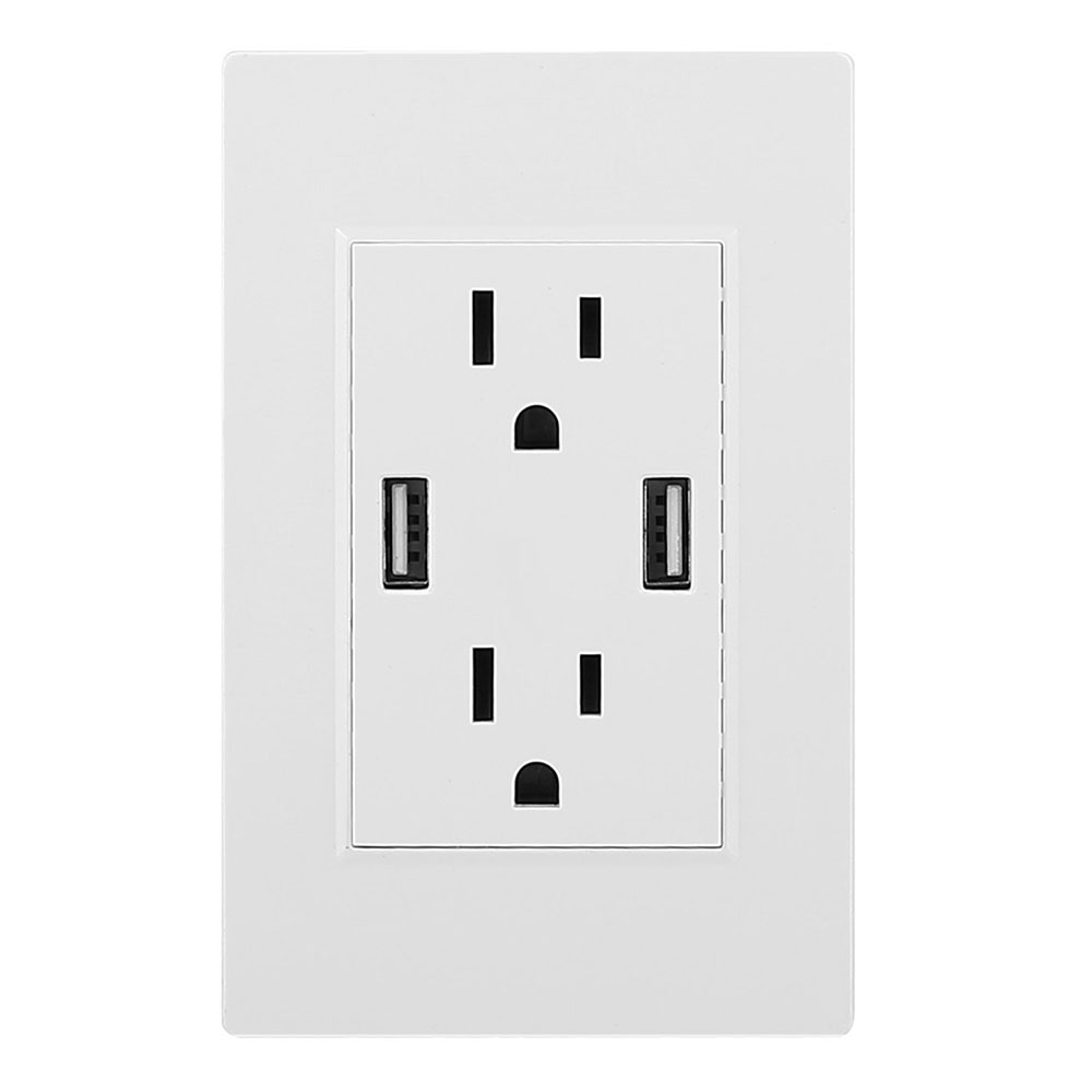 Dual USB Wall Outlet - iMounTEK Dual USB Wall Outlet White