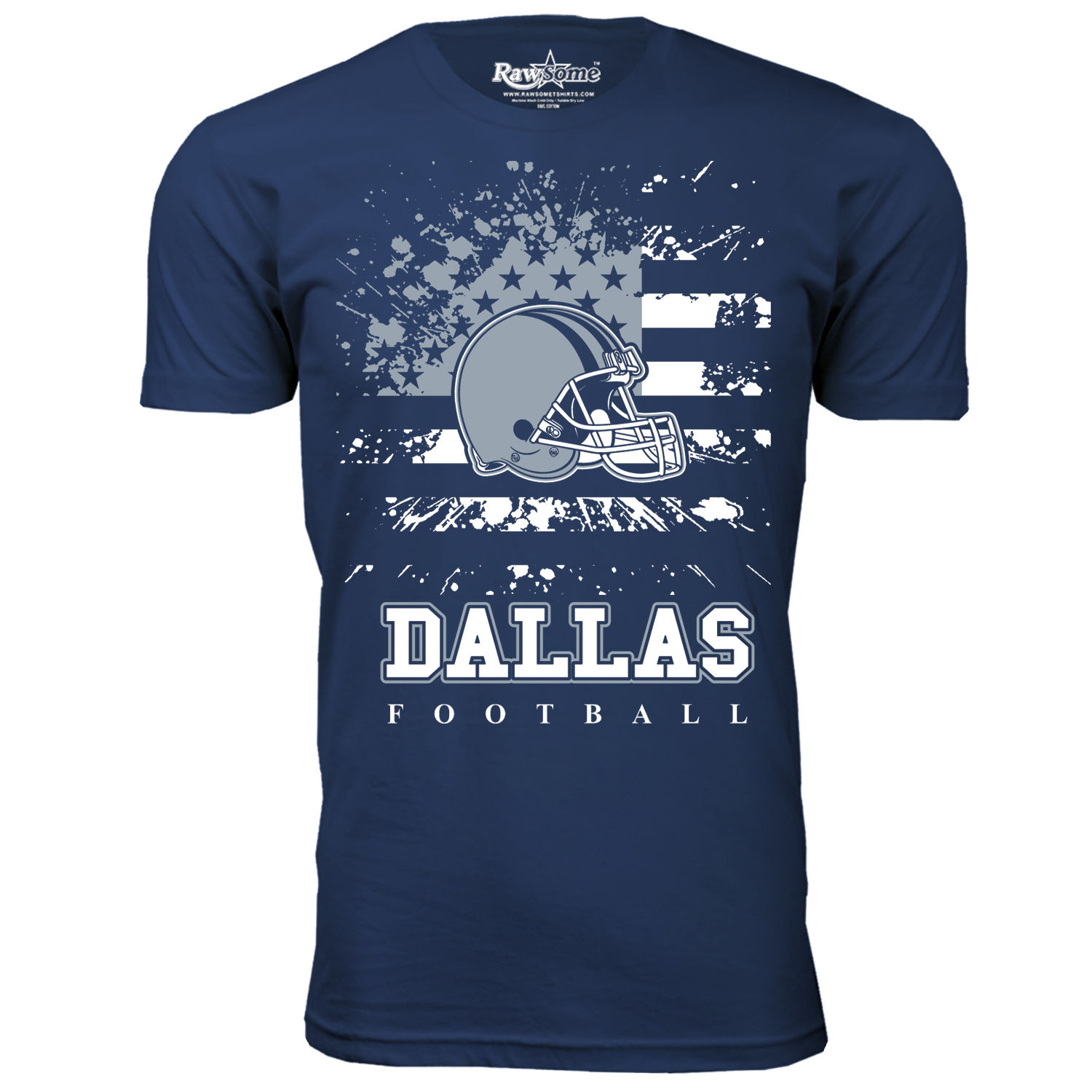 Men's Star-Spangled Football T-Shirt - Dallas - Navy / 3XL