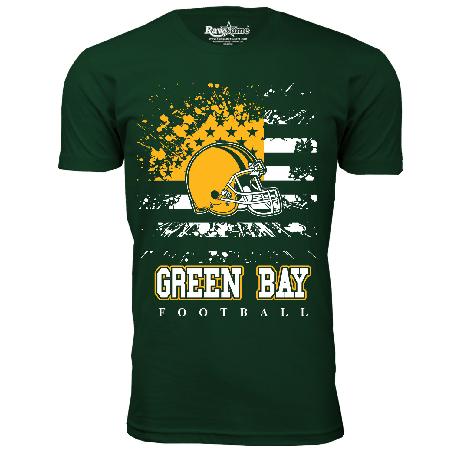 Men's Star-Spangled Football T-Shirt - Green Bay - F.Green / S