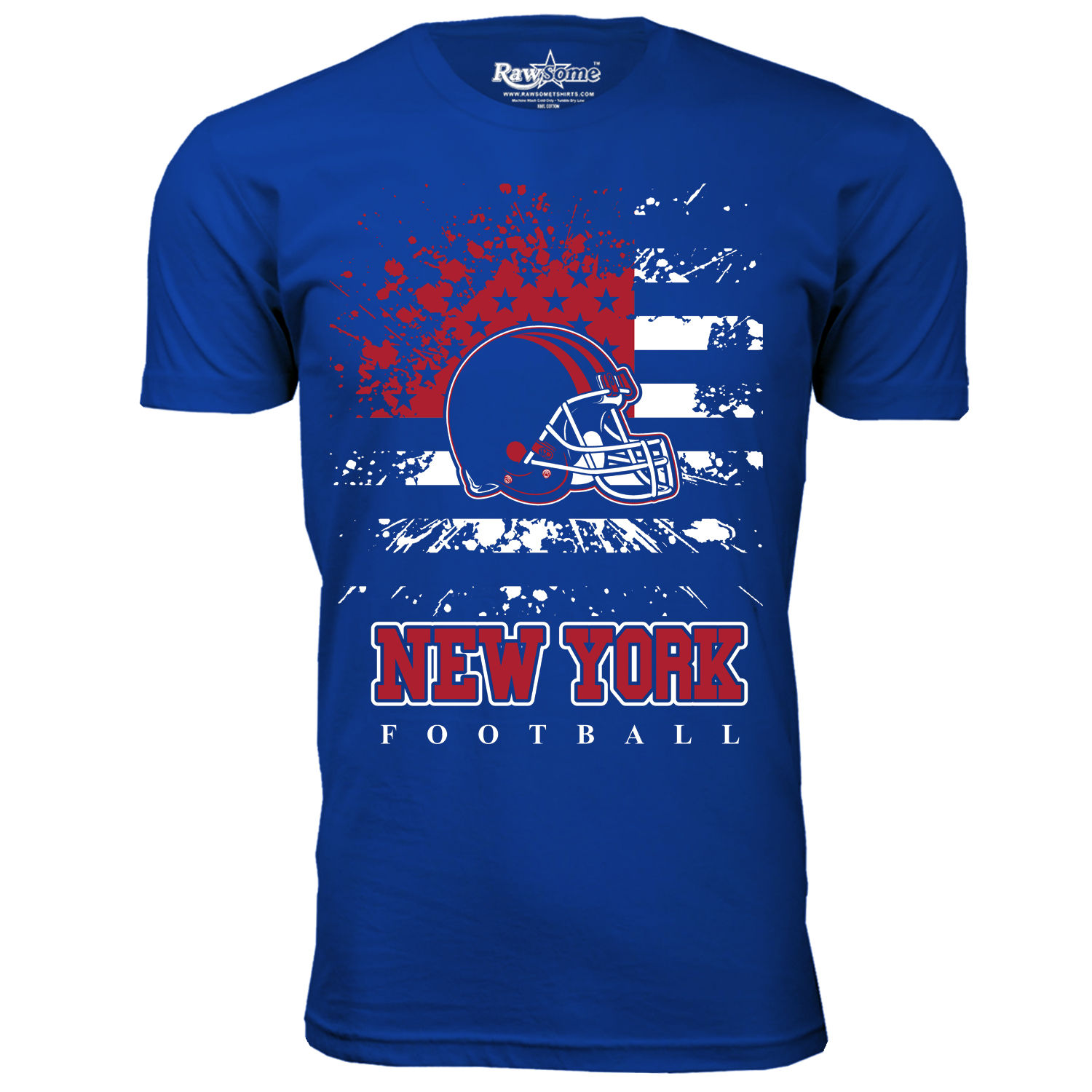 Men's Star-Spangled Football T-Shirt - New York - Royal / L