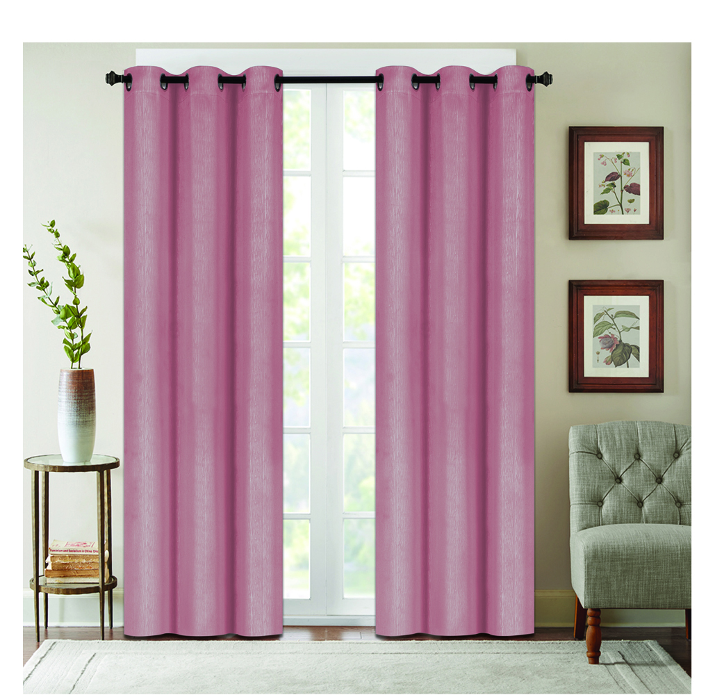 Denver Embossed Energy-Saving 63" or 84" Curtains - 84-Inch - Blush
