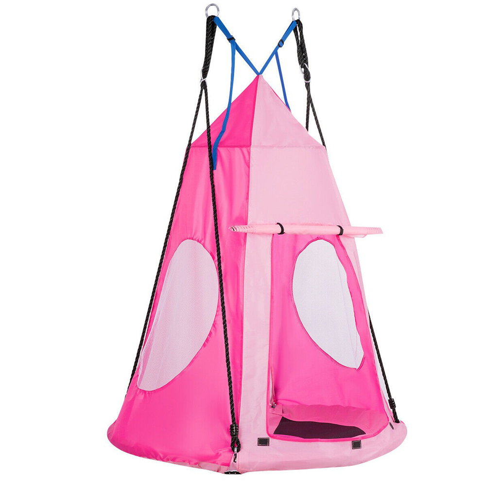 Kids' 40-Inch Hanging Chair Tent Swing - Pink