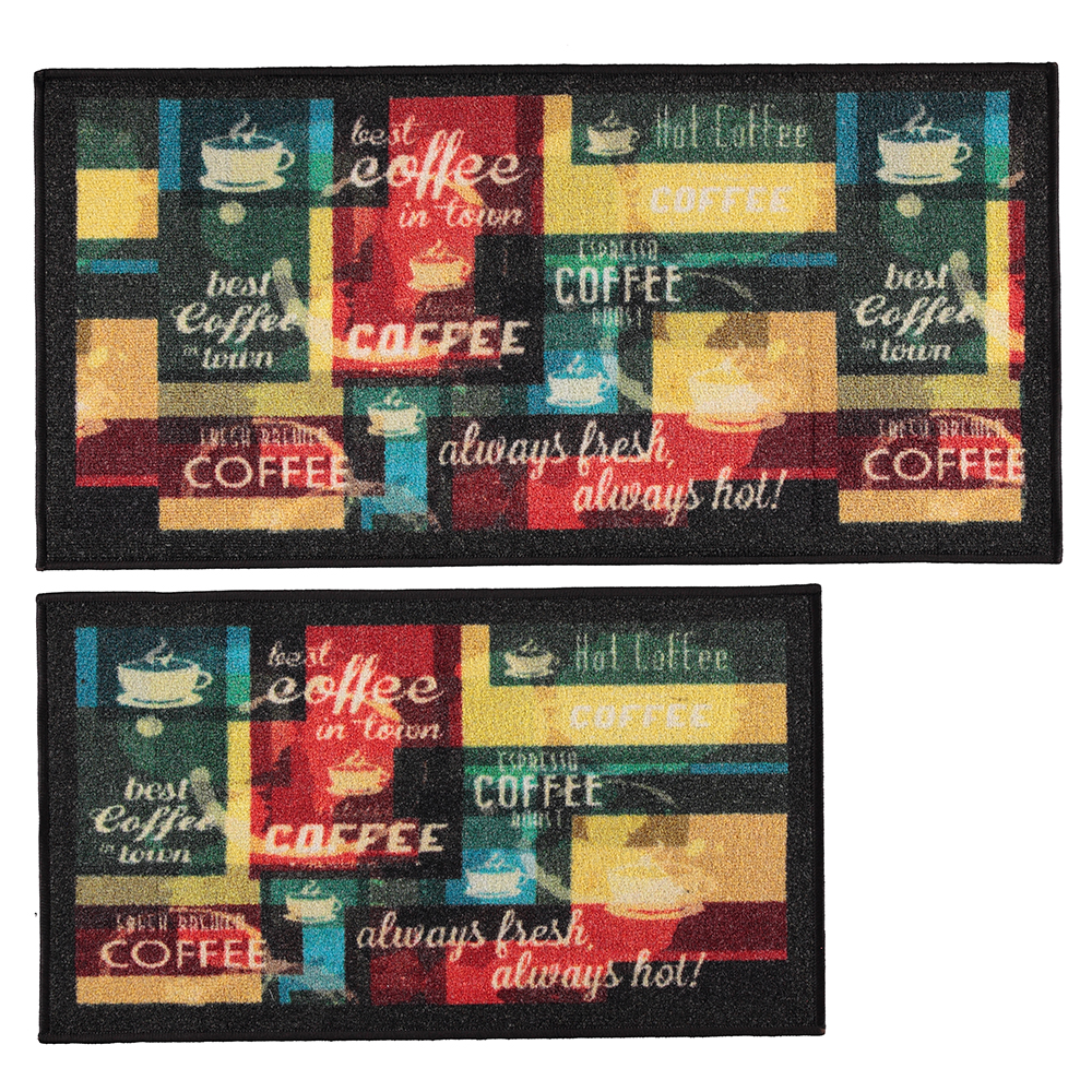 Non-Slip Rugs for Kitchen or Entryway (Set of 2) - Coffee Kitchen