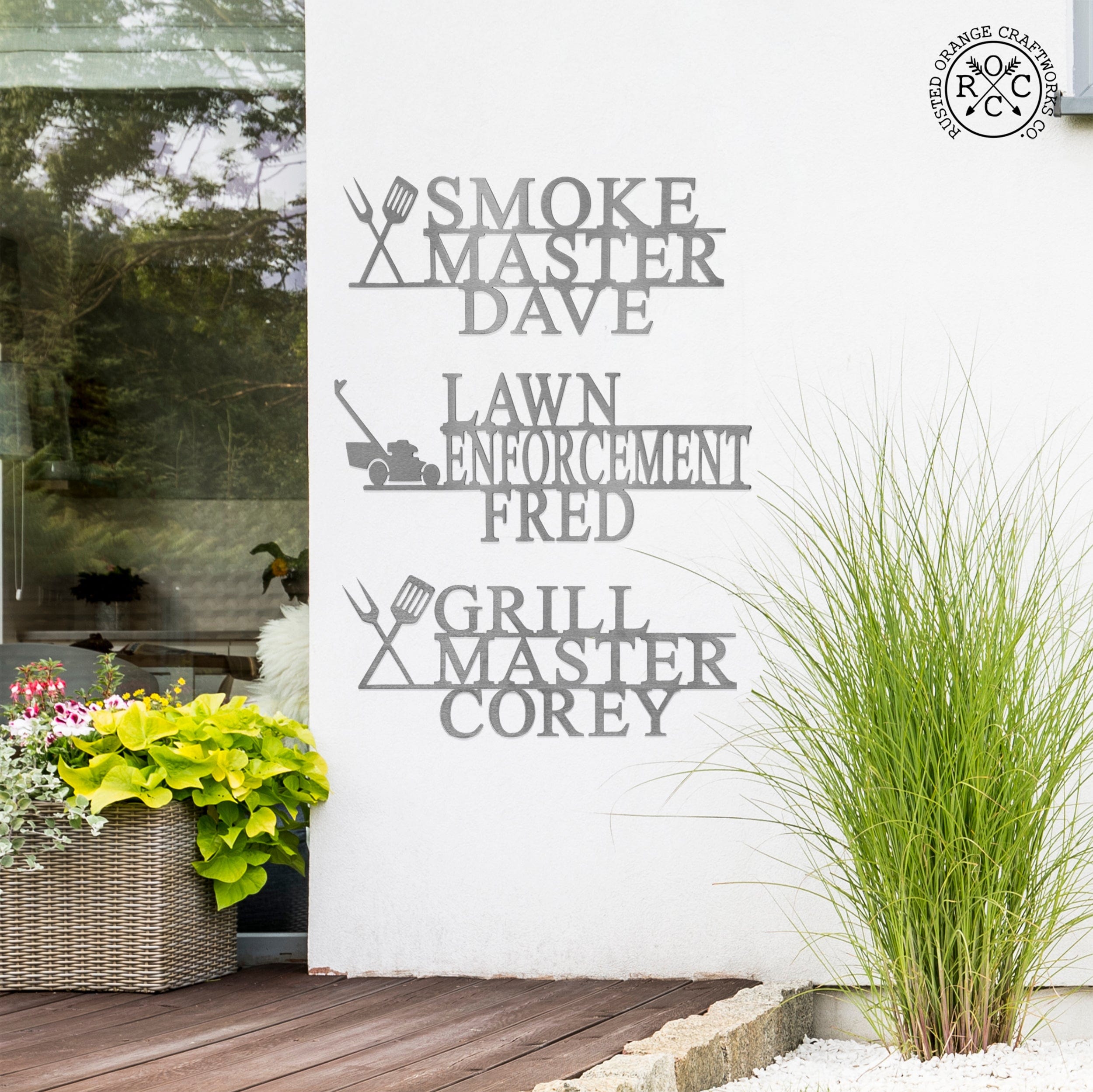Personalized Master Yard Decorative Outdoor Metal Plaques - Grill Master