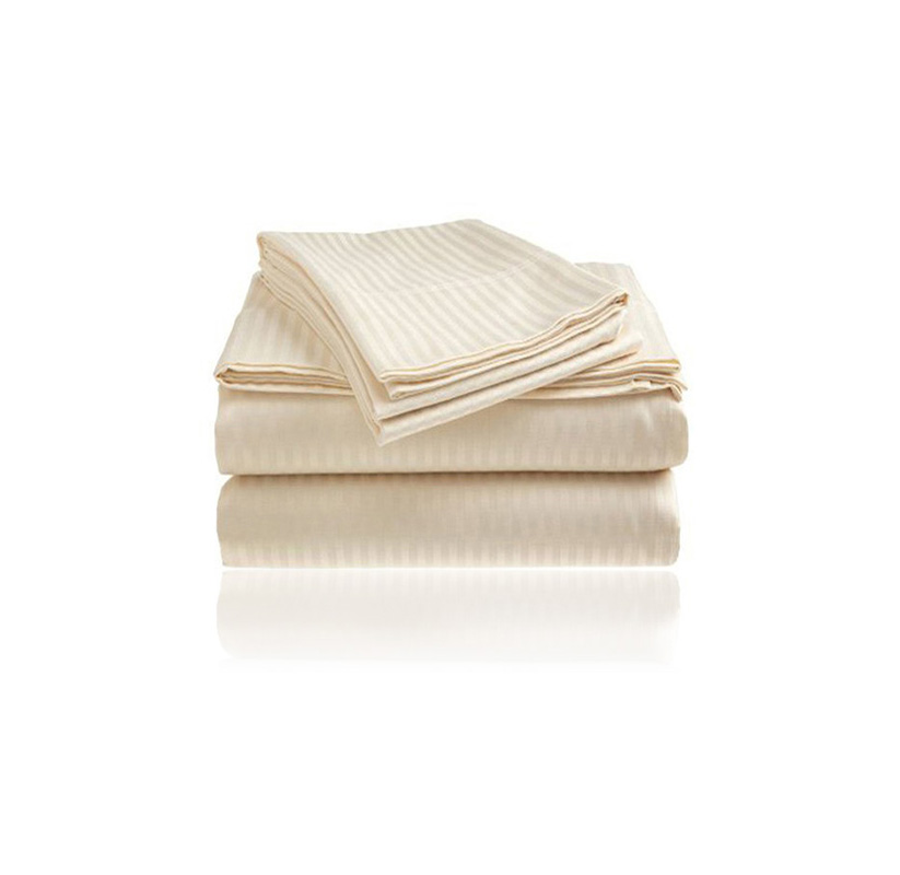 Cozy Homes UltraSoft Microfiber 4Piece Sheet Set  Striped  Twin Ivory