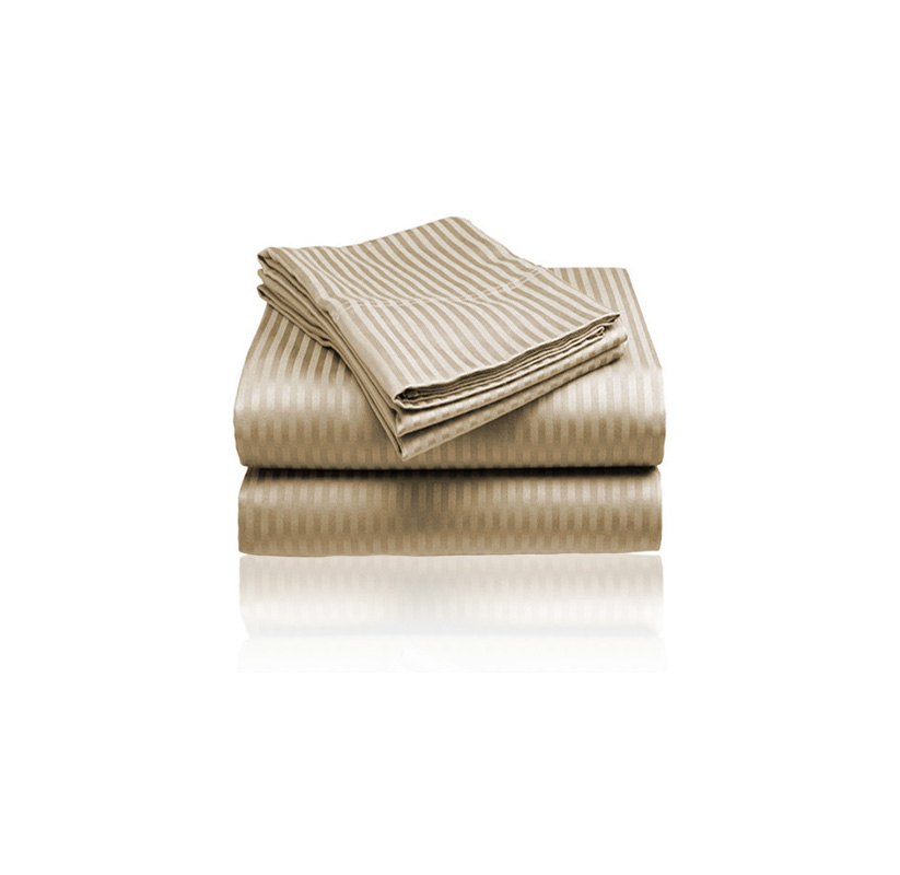 Cozy Homes Ultra-Soft Microfiber 4-Piece Sheet Set - Striped - Queen Taupe