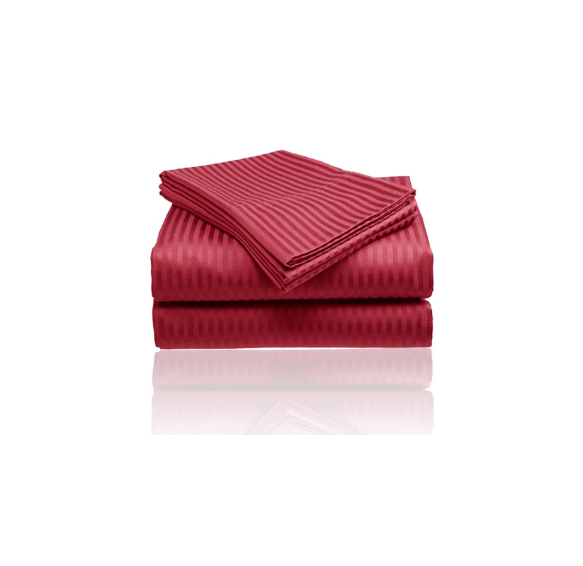 Cozy Homes UltraSoft Microfiber 4Piece Sheet Set  Striped  Queen Brick