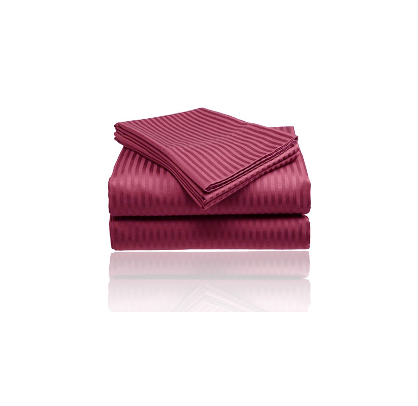 Cozy Homes UltraSoft Microfiber 4Piece Sheet Set  Striped  King Burgundy